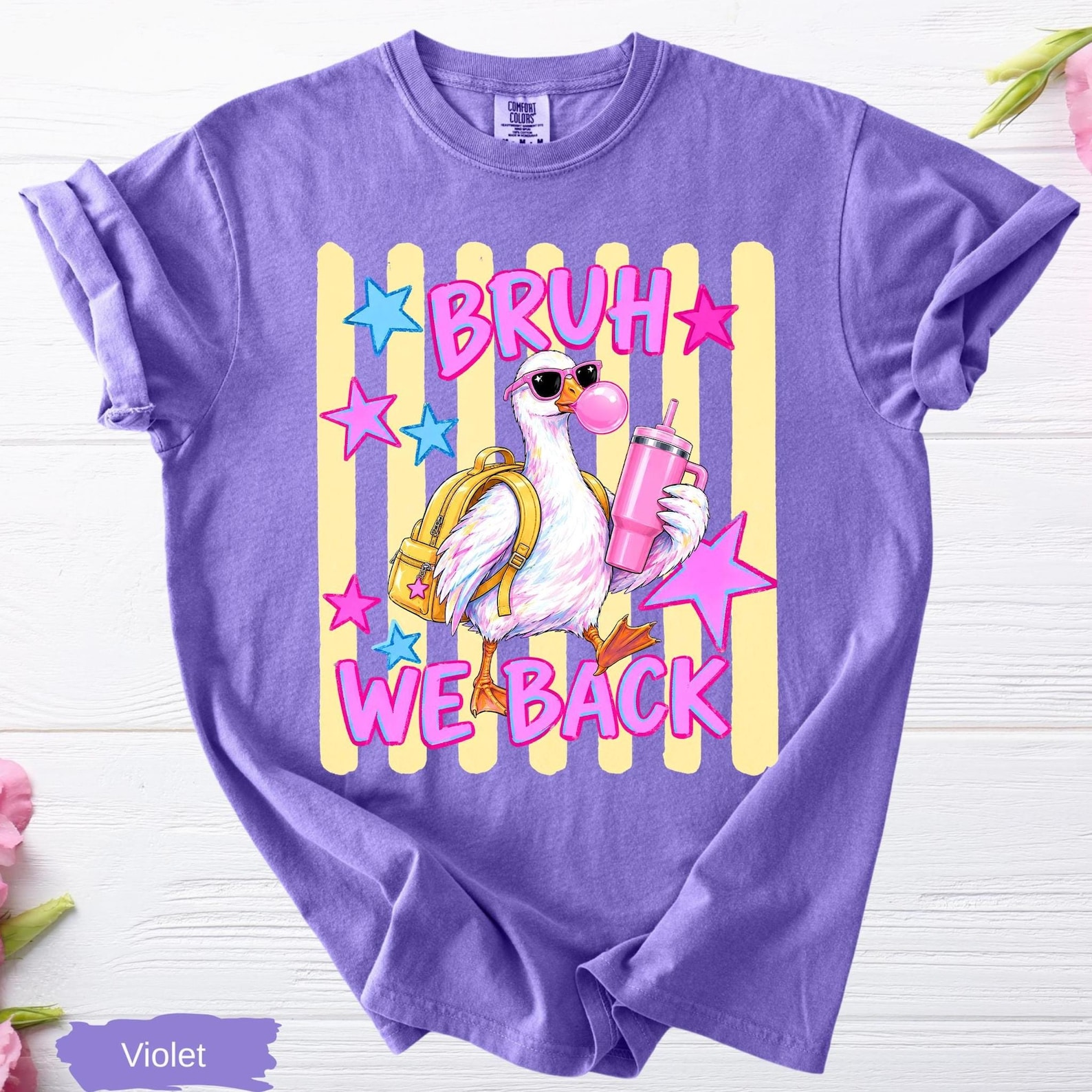 Comfort Colors Bruh We’re Back Shirt – Funny Goose Back to School Teacher Tee, First Day of School Gift