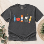 Cute Back To School Comfort Colors Shirt, Teacher School Supplies Apple Pencil Graphic Tee, First Day Of School T-Shirt