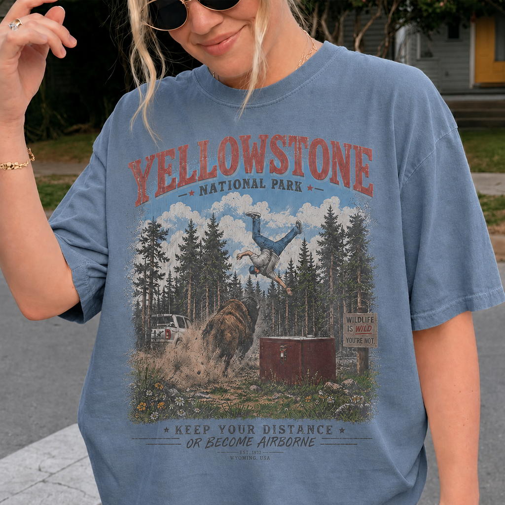 Yellowstone Do Not Pet the Fluffy Cows Comfort Colors Shirt, Funny Bison National Park Tee, Wildlife Lover Gift