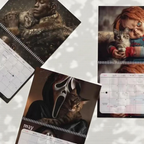 Horror Movie Cats 2026 Wall Calendar: Spooky Gift