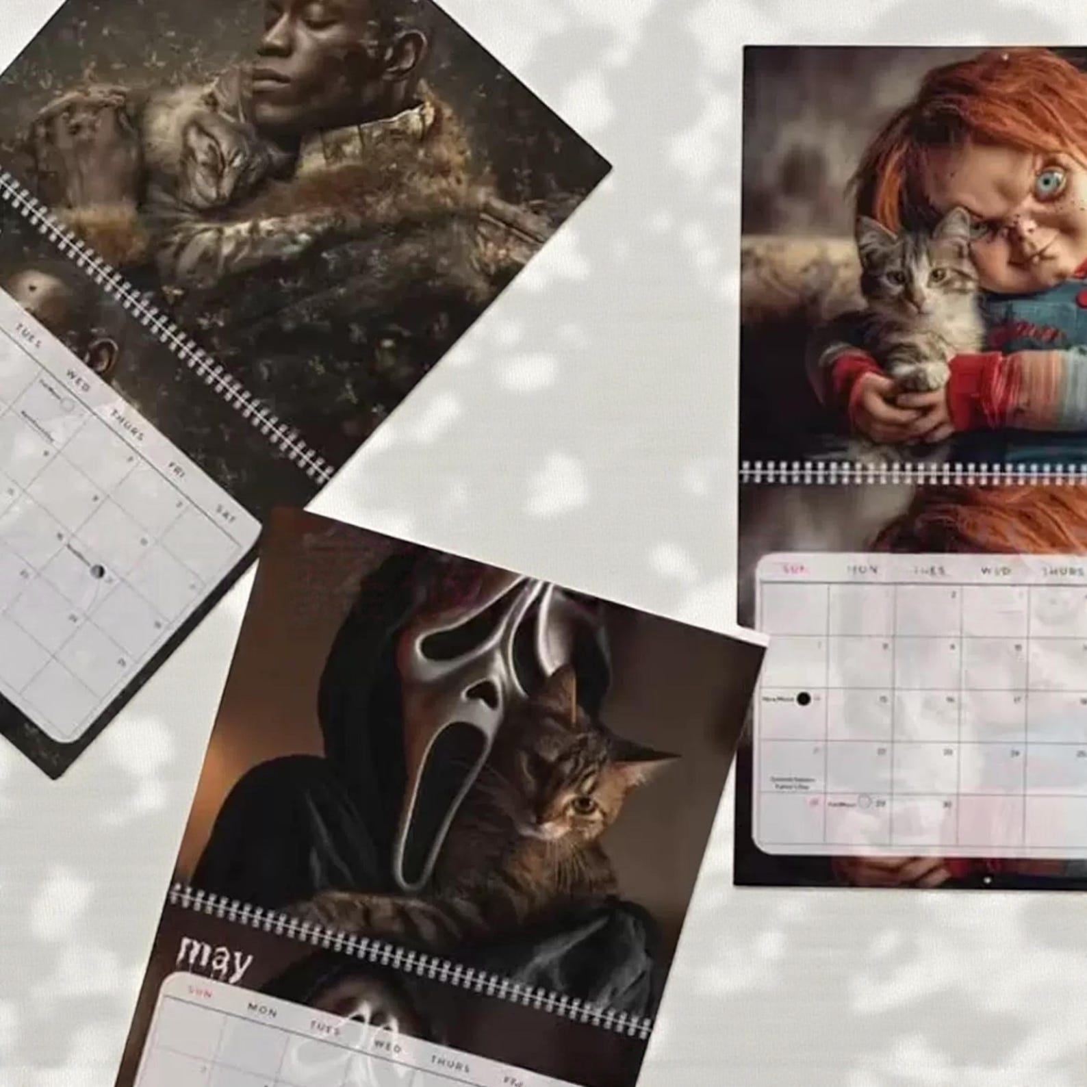 Horror Movie Cats 2026 Wall Calendar: Spooky Gift