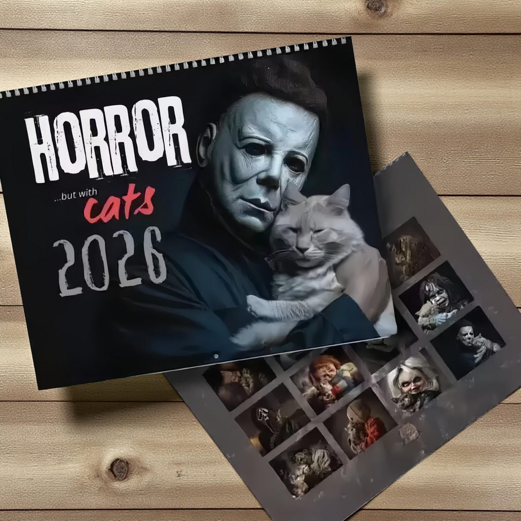 Horror Movie Cats 2026 Wall Calendar: Spooky Gift