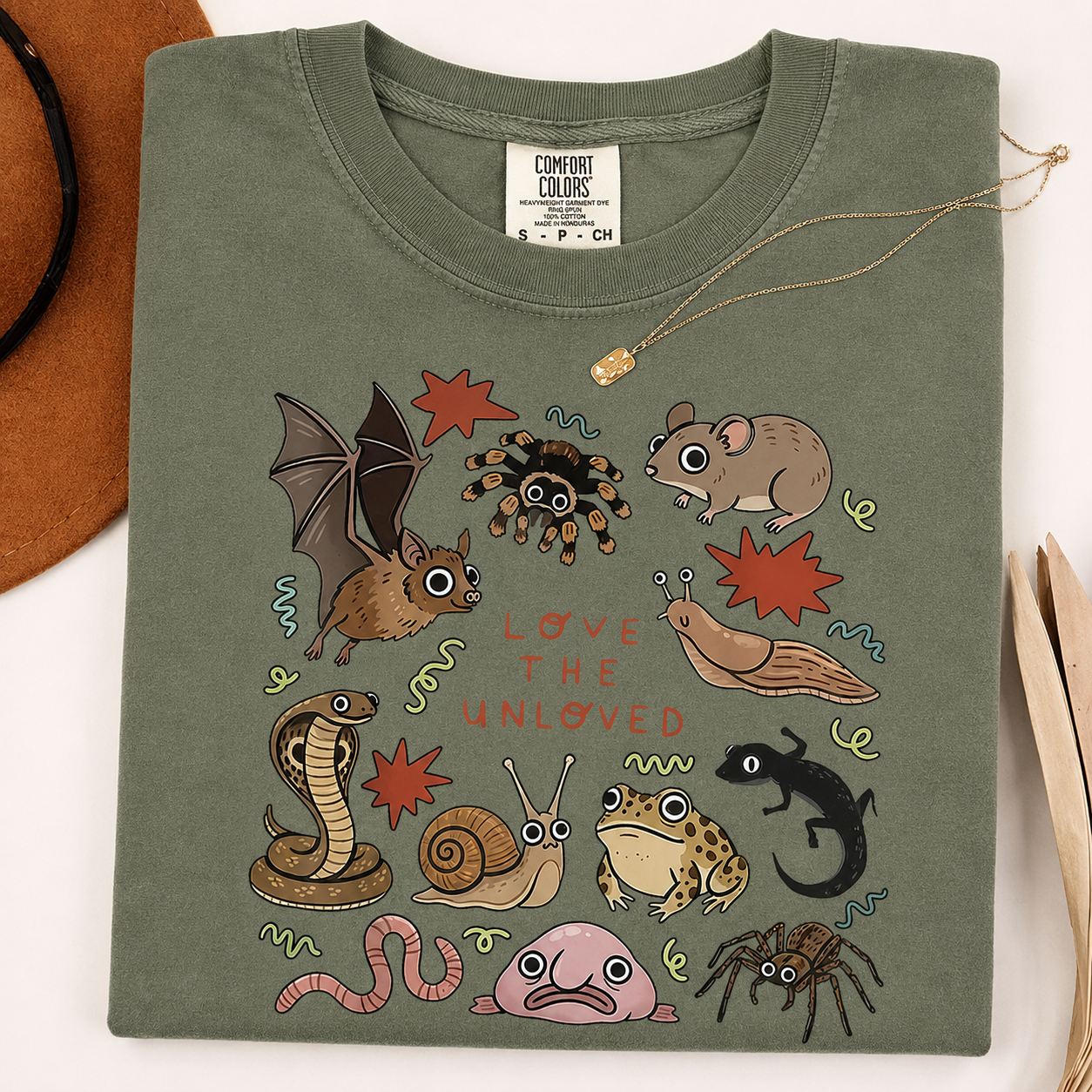 Love the Unloved Comfort Colors Shirt, Cute Weird Animal Graphic Tee, Biology Teacher Gift, Bug and Reptile Lover T-Shirt