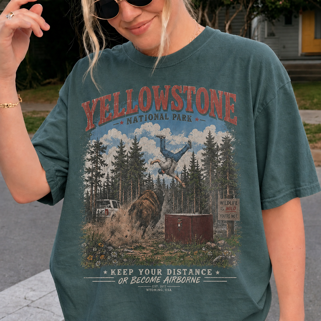 Yellowstone Do Not Pet the Fluffy Cows Comfort Colors Shirt, Funny Bison National Park Tee, Wildlife Lover Gift