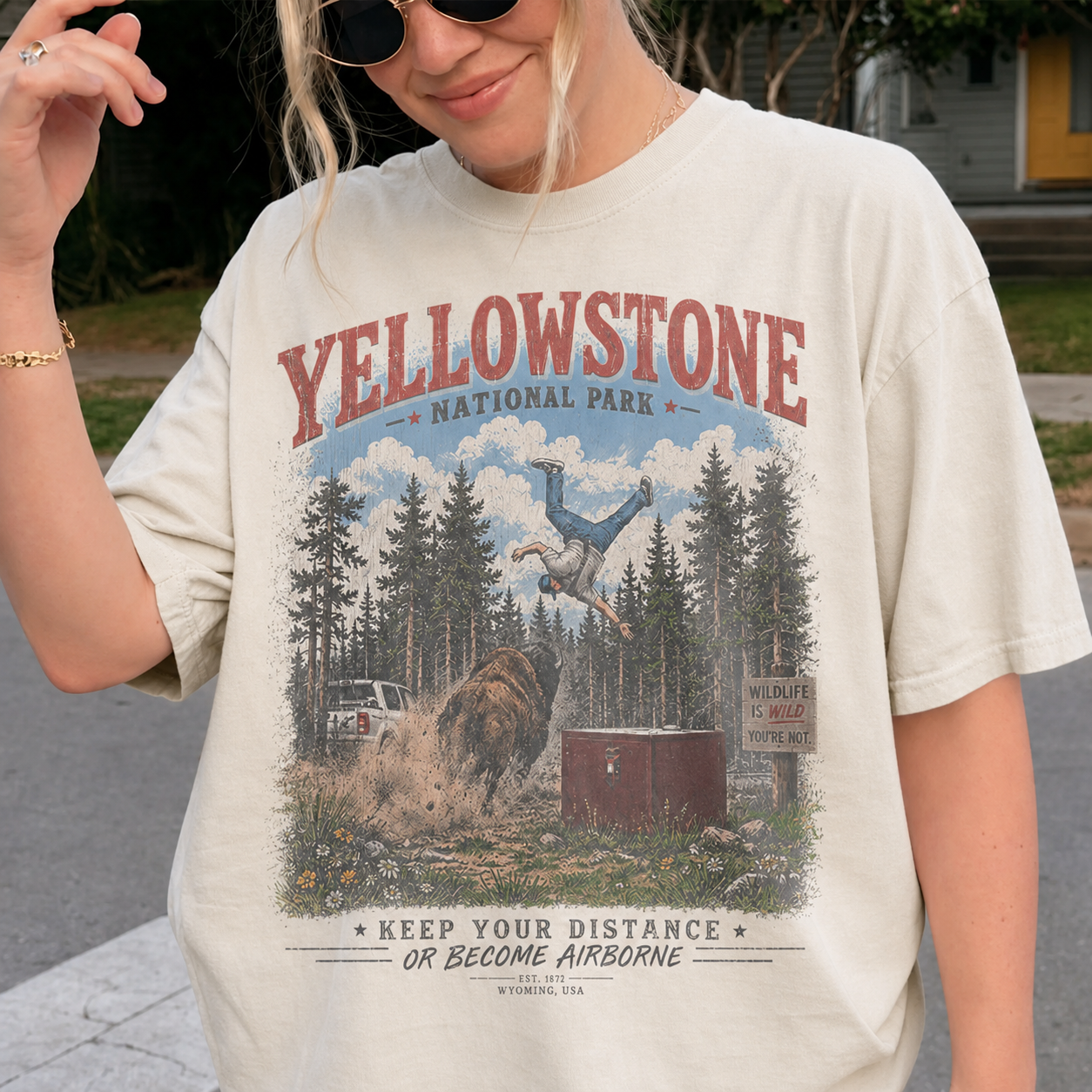 Yellowstone Do Not Pet the Fluffy Cows Comfort Colors Shirt, Funny Bison National Park Tee, Wildlife Lover Gift